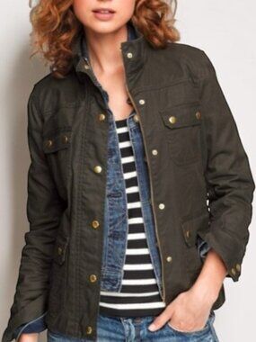 J. Crew Downtown field jacket olive green women's size XS